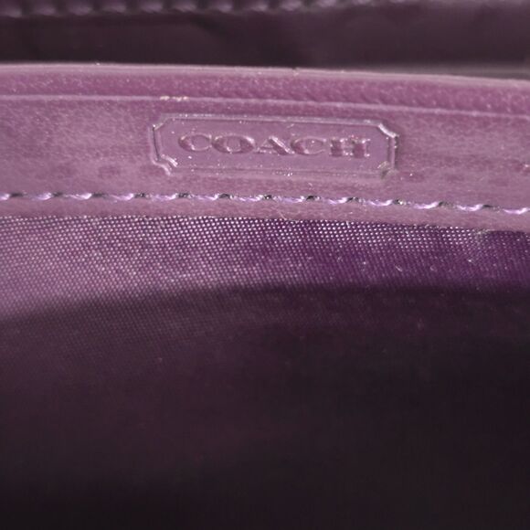 COACH - Continental Wallet - Leather Accordion Zip Around Wallet - Purple - Picture 7 of 7